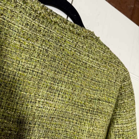 Talbots Blazer Jacket Green and Black Tweed Size 4 Made of Italian Fabric Career - Picture 11 of 12